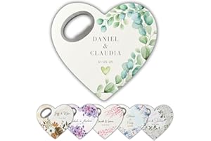 Custom Heart-Shaped Magnet Bottle Opener – Personalized Wedding Favor, Bridal Shower Gift for Guests, Thank You Souvenir (Pac