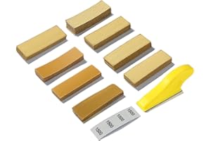 ARILIER 80 PCS Micro Detail Sander Paper Set, 3.5”x 1” Mini Hand Sanding Block, Hook and Loop Sandpaper Strips 60 to 600 Grit, Finger Sanding Tool for Wood Crafts, Small DIY Crafts Projects and Tight Spaces