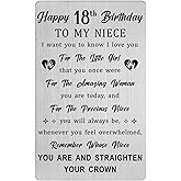 HYHYDHP Niece 18th Birthday Card - 18 Year Old Birthday Gifts for Niece - Happy 18th Birthday Niece Card, Adult Niece 18 Yr Bday Ideas