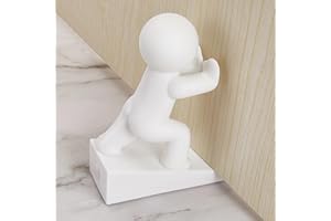 OMOOJEE Cute Door Stopper, Decorative Door Stop, Protects Your Floors, White 1 Pack (Patented)