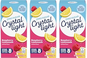 Crystal Light Raspberry Lemonade, 12 Quart 1.8 Ounce Canister (Pack of 3)