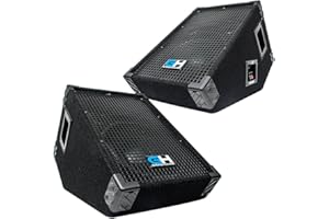 Grindhouse Speakers - GH10M-Pair - Pair of 10 Inch Passive Wedge Floor / Stage Monitors 300 Watts RMS each - PA/DJ Stage, Studio, Live Sound 10 Inch Monitor