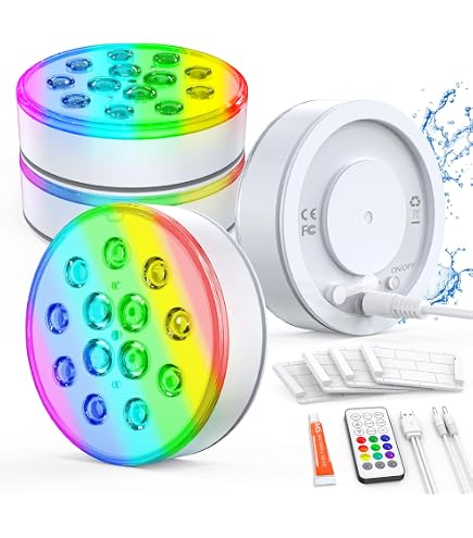 LUMN8 EFX by Boundery - Multicolor Accent Submersible, Waterproof LED Lights - Premium Indoor & Outdoor Battery Operated Lights - LED Puck Light for Events, Patio, Pool, Hot Tub, Shower LUMN8 EFX by Boundery - Multicolor Accent Submersible, Waterproof LED Lights - Premium Indoor & Outdoor Battery Operated Lights - LED Puck Light for Events, Patio, Pool, Hot Tub, Shower