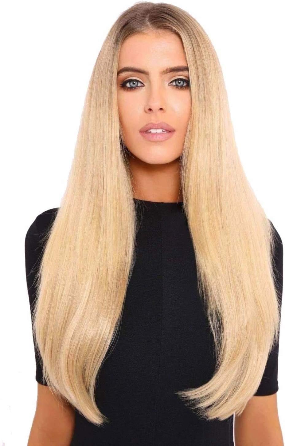 LullaBellz Super Thick 22" Straight Clip In Hair Extensions (Burgundy)
