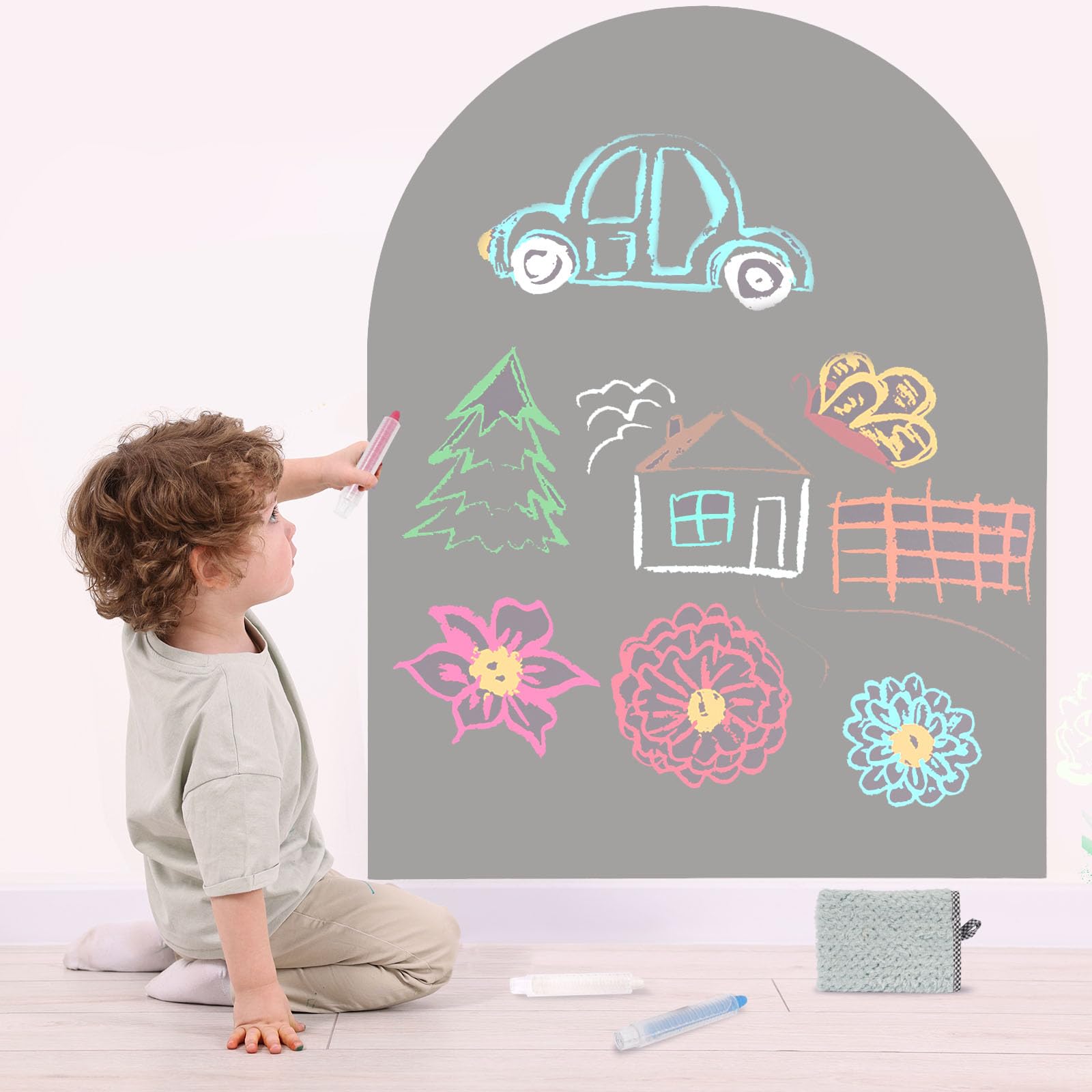 Photo 1 of Magnetic Arch Wall Decal 15.7" x 31.5" (Light Gray)