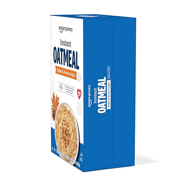 AMAZON GROCERY, MAPLE & BROWN SUGAR INSTANT OATMEAL, 15.1 OZ, 10 CT