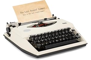 QNEMAEI Manual Typewriter,Traditional Portable Vintage Typewriter Deeply Restored by Craftsmen,Manual Typewriter for Writing,Letters and Vintage Collectible Present,Classic Retro Manual Typewriter(White)