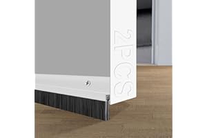 YYGCL 2 Pack Door Draft Stoppers for Bottom of Door, 36” Length Weather Stripping Door Seal, Strong Adhesive Door Sweep for Exterior and Interior Doors（Aluminum）