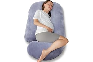 Aliphon Pregnancy Pillows, Soft U-Shape Maternity Pillow with Removable Cover, 57 Inch Pregnancy Pillows for Sleeping, Support for Back,Hip, Belly, Legs, Pregnancy Must Haves