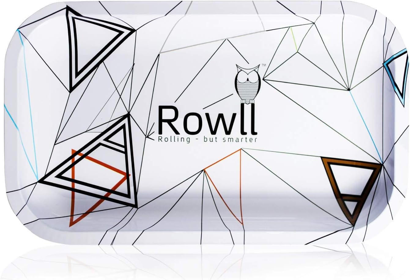 Rowll Metal Rolling Tray Large with Curved Edges for Easy Rolling Smooth Surface Rolling Tray - 10.5" X 6.25"