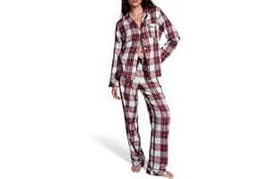 Victoria's Secret Flannel Pajama Set, Long Sleeve Button Down Shirt & Pants, Sleepwear for Women (XS-XXL)