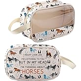 Horse Makeup Bag Horse Gifts For Horse Lovers Equestrian Gifts Cowgirl Cosmetic Bag Horses Zipper Pouch Travel Toiletry Bag