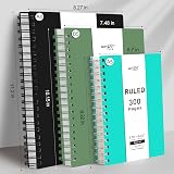 RETTACY A4 Spiral Notebook 300 Pages 100gsm College Ruled PVC Cover Black view 5