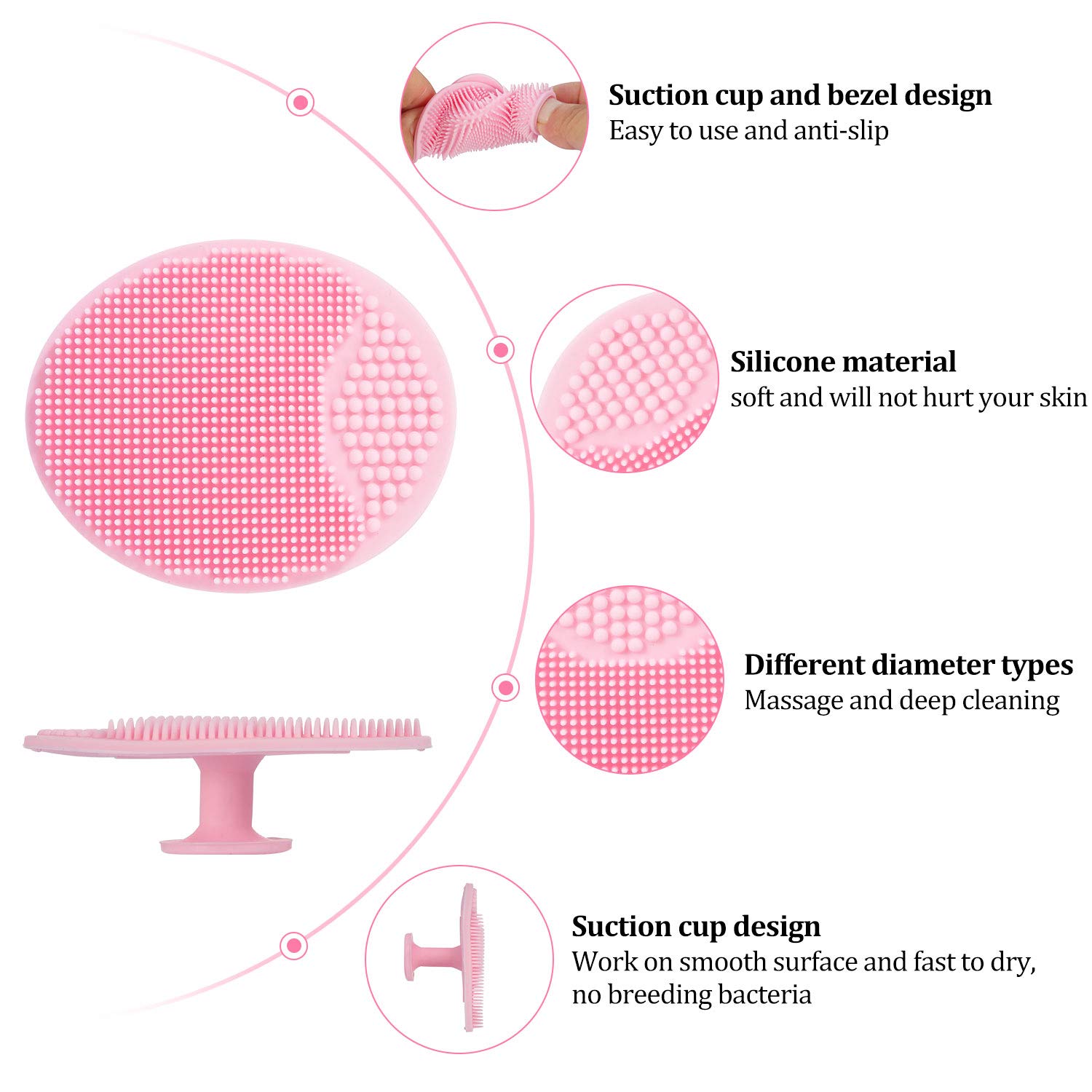 6 Pieces Double-Sided Silicone Exfoliating Lip Brush and Silicone Face Cleanser and Massager Brush Silicone Facial Scrubber Exfoliator Set Silicone Facial Cleaning Tool for DIY Facial Skin Care: Beauty