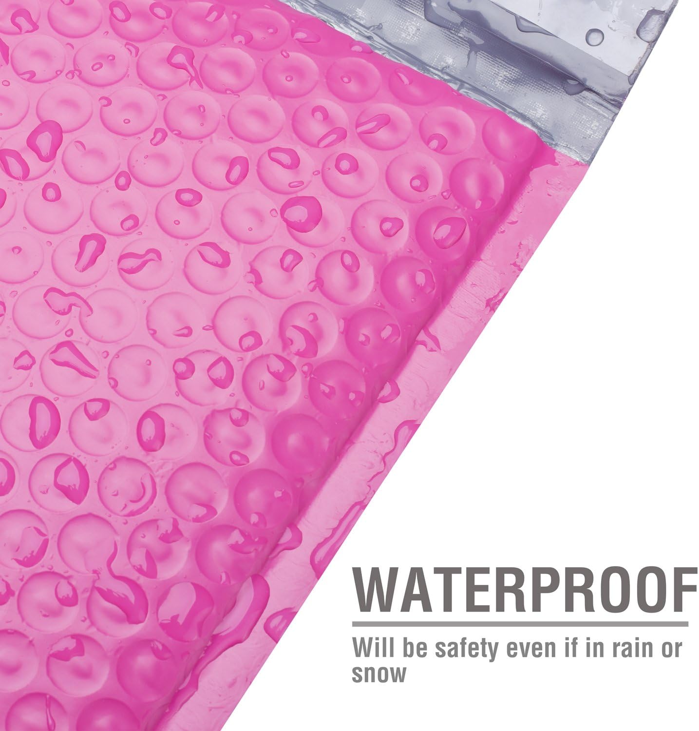 Fu Global 4x8 Inch Poly Bubble Mailer Pink Self Seal Padded Envelopes Pack of 50 : Office Products