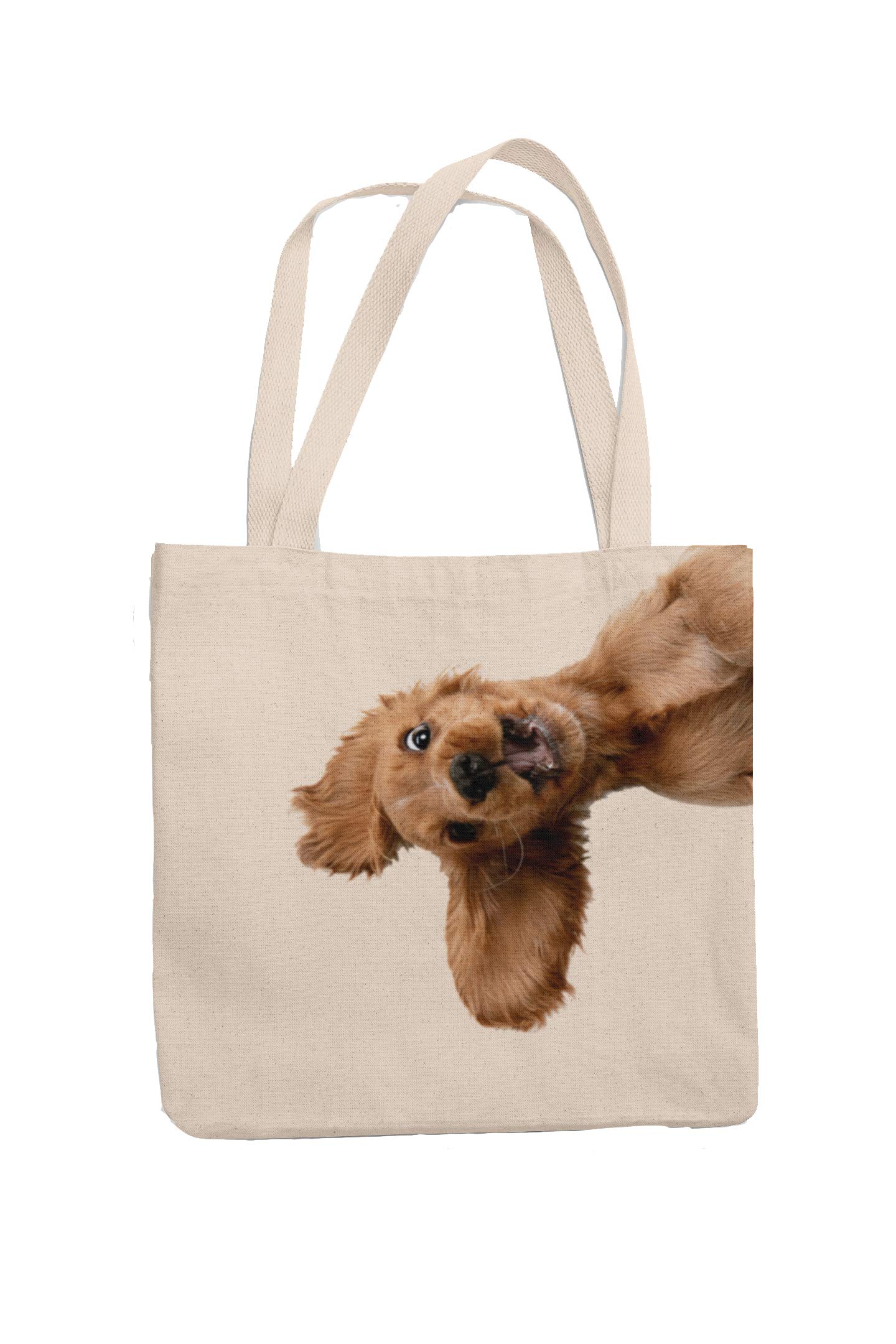 Super Lemon Reusable Tote Bag with Springer, Cocker Spaniel Print, Everyday, Shopping Tote Bag, Eco-friendly Printed Stylish Long Handled Tote Shoulder Bag, Perfect Dog Lover Gifts (40 x 38 x 1.5) cm