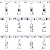 12 Pcs Clear Sign Holder Clips for Display, Rotatable Double Sided Clip, Plastic Price Rack Shelf Clips, Swivel Sign Clips for Sale Retail Display,Merchandising Pop Clips for Retail Rack, Baskets