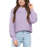 Imily Bela Girls Mock Neck Pullover Sweaters Casual Long Sleeve Knit Jumper Tops