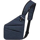 MAYMOONER Men Small Sling Shoulder Crossbody Bag Anti-theft One Strap Casual Chest Bags Slim Backpack Outdoor Hiking Biking