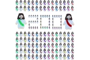 XiawaLangzhuo 50 Pack Little Jesus Figures Easter Mini Rubber Toys to Hide and Seek, Pocket Jesus Love You Miniatures Religious Party Favors Baptism Gifts Sunday School Easter Egg Stuffers (50)