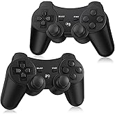 Yinjie 2 Pack Wireless Controller for PS3, Compatible with Playstation 3, with 2 Charging Cables - Black
