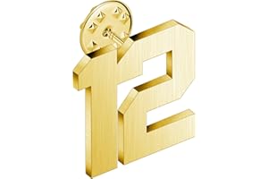 AMITER Personalized 0-100 Number Lapel Pins, 18K Gold Brooch Pin Tie Tacks for Suits, Neckties, Hats, Men & Women