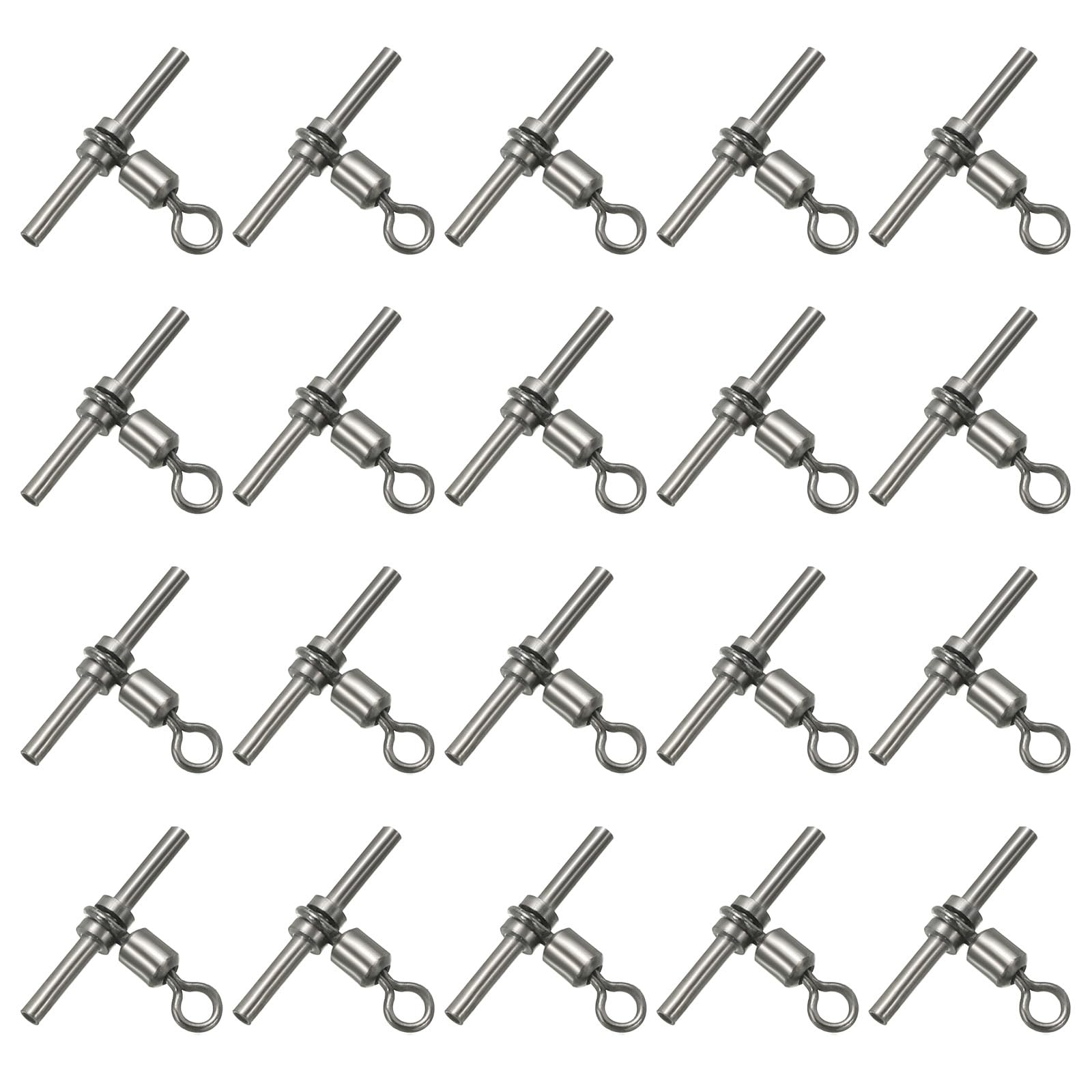 PATIKIL 70Lbs Fishing Swivels, 20 Pack 3-Way T-Shape Brass Swivels Sleeve Fishing Tackle High Strength Cross Line Swivels for Rigs Freshwater Saltwater (5#)