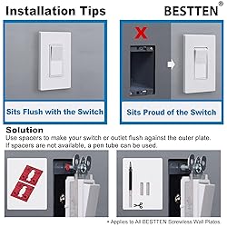 BESTTEN 5-Gang Screwless Wall Plate, Decorator