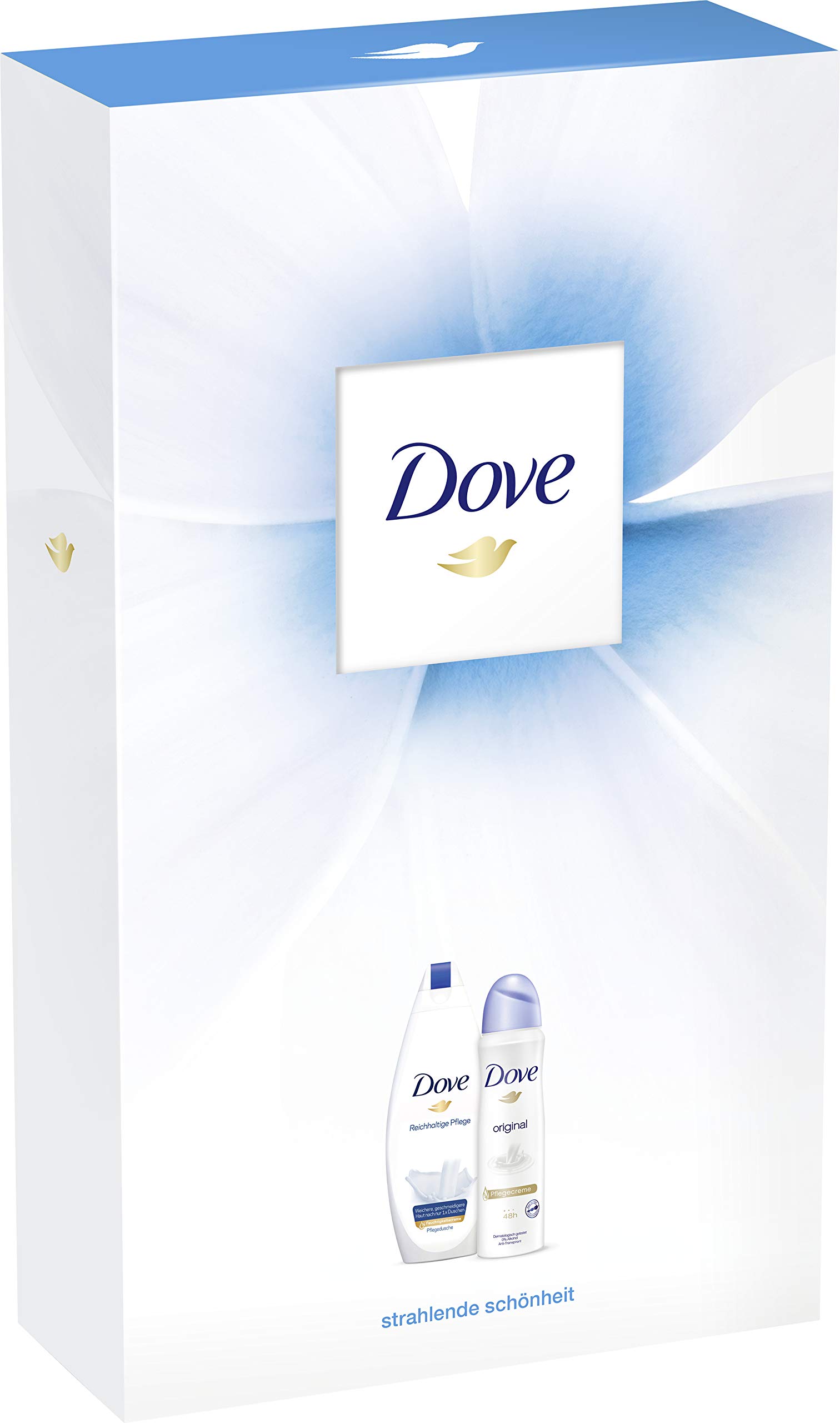Dove Gift set, ideal for giving as a gift "Radiant Beauty" (cream shower 250 ml + deodorant spray 150 ml), pack of 1