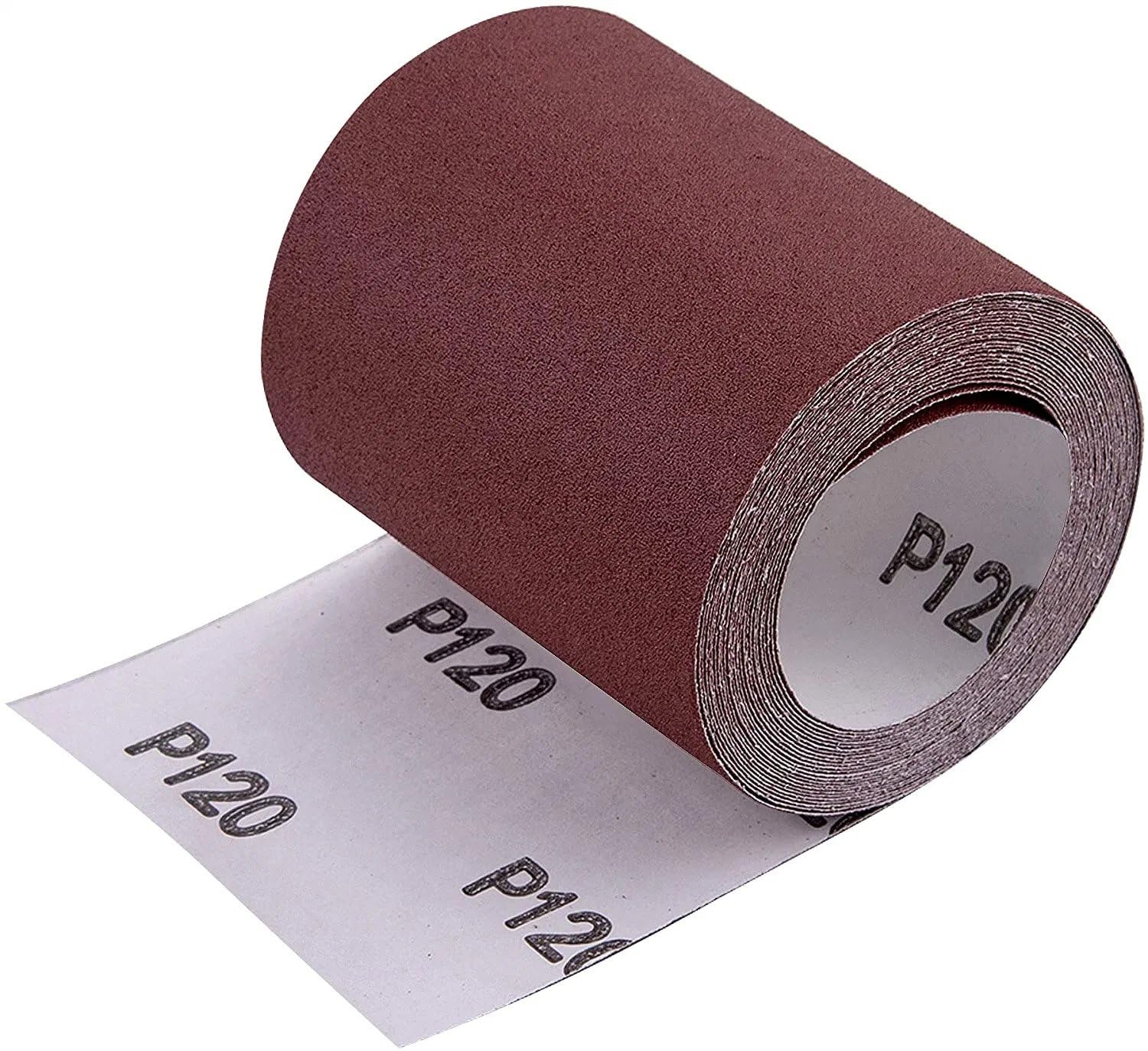 ThinkQ Aluminum Oxide Abrasive 240 Grit Fine Sandpaper Roll 5m x 115mm Sanding Paper Ideal for Metal, Non-Metal, Wood, Automotive for Smoothing Rough Walls and Other Materials (120 Grit)
