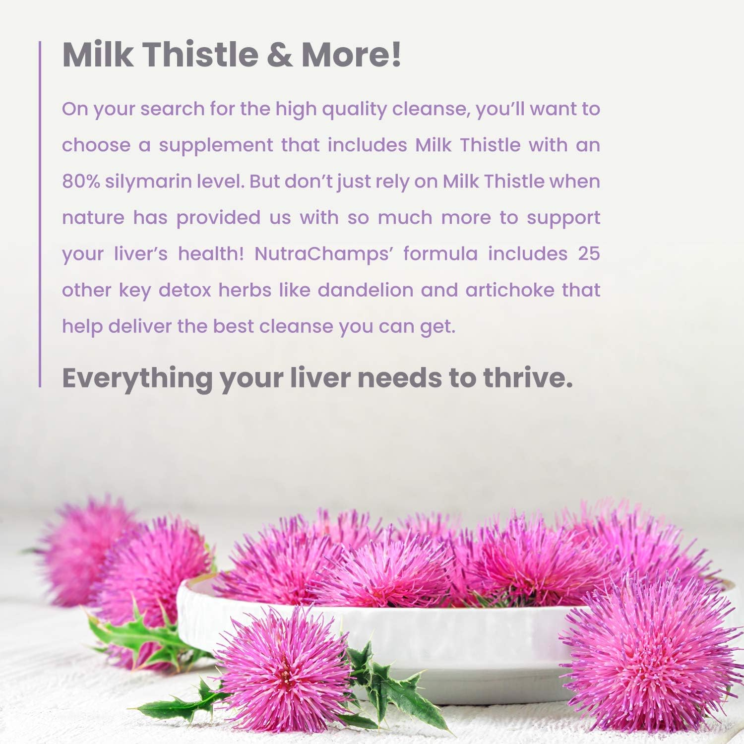 Liver Cleanse Detox & Repair Formula - 25+ Herbs: Milk Thistle Extract with Silymarin, Artichoke, Dandelion, Chicory Root Powder & More! - Premium Liver Support Pills Supplement - 60 Capsules: Health & Personal Care
