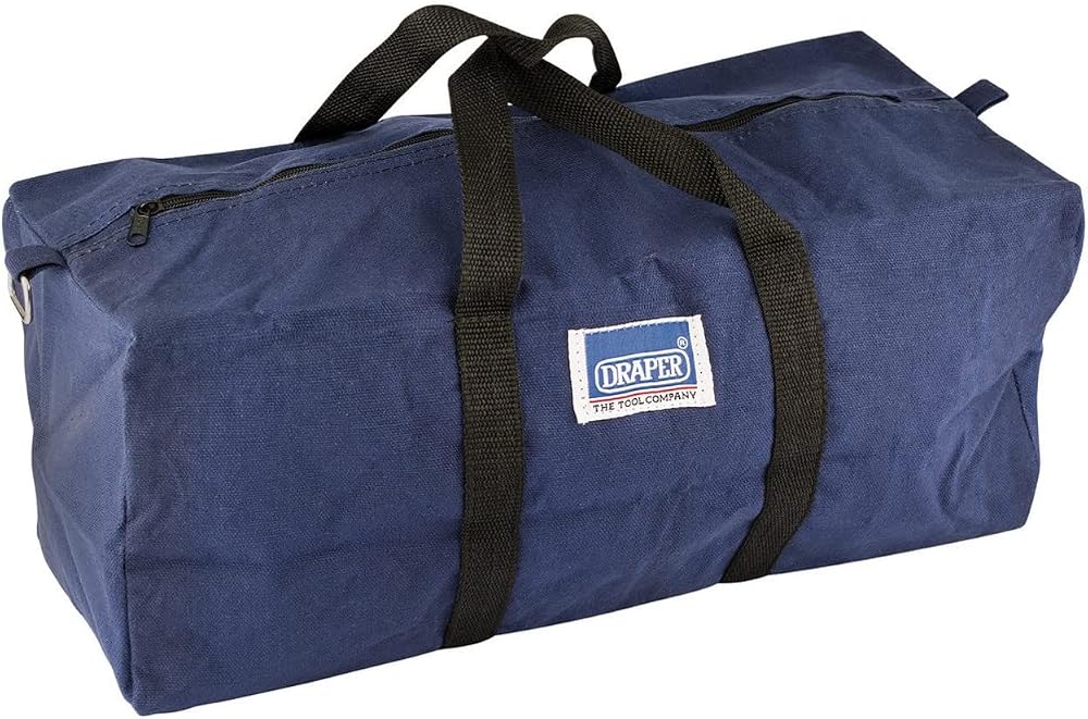 Draper 460mm Heavy Duty Canvas Tool Bag Open Top Storage Polythene Buckle Rope