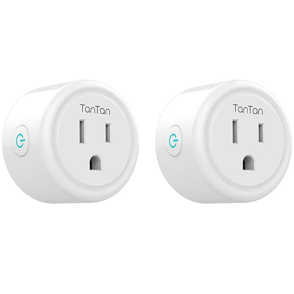 TanTan Smart Plug 2 Pack WiFi Enabled Mini Smart Switch Compatible with Amazon Alexa & Google Assistant, No Hub Required, Remote Control Your Devices from Anywhere, ETL Listed [Upgraded Version]