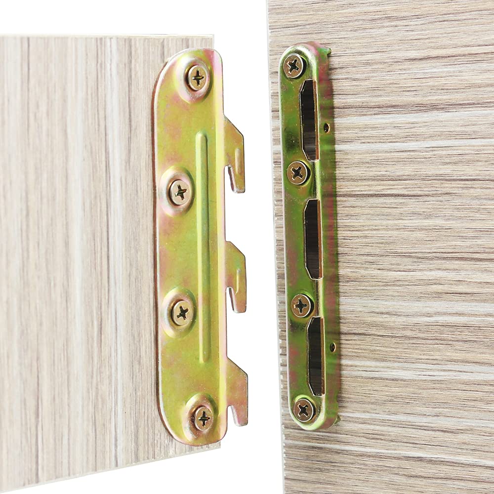 Photo 1 of 4 Set Bed Rail Brackets-Bed Frame Hardware for Wood Bed Frame Headboards Footboards - 5inch (Screws Included)
