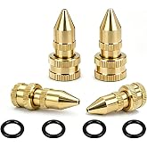 4 Pack Brass Adjustable Nozzle Compatible with Roundup 181331 | All Brass Construction, Screw on Cone Nozzle, Includes Gaskets, Compatible with Scotts, Roundup, Smith