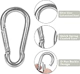 Pubiao 4 Pack Locking Carabiner 304 Stainless Steel M6 Heavy Duty 60mm view 4