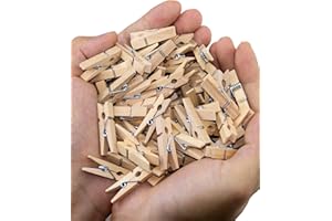 SOTMALTK 200 PCS Mini Clothespins 1.2 Inch, Mini Clothes Pins for Photos, Small Clothes Pins Wooden, Mini Photo Clips for Baby Shower Crafts DIY Project