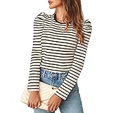 Am Direct Womens Puff Long Sleeve Shirts Crewneck Fall Tops Basic Dressy Casual Blouses 2025 Trendy Outfits