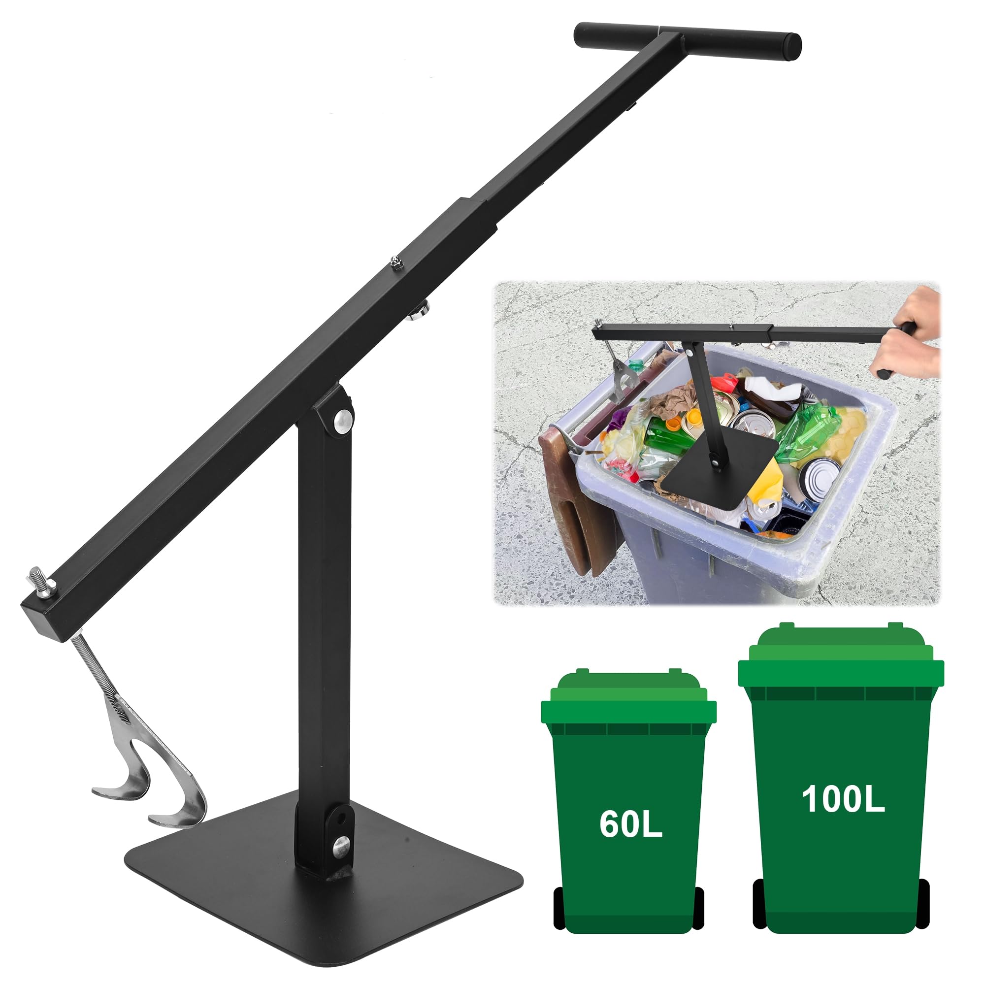 Photo 1 of lukar Manual Small Trash Can Compactor,Portable Trash Compactor for 60-100L Garbage Bin,Rubbish Compactor for Kitchen,Roadside Waste Bin Compactor with Compactor Handle