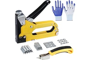 AIBOVI 4 in1 Staple Gun Heavy Duty,Upholstery Manual Brad Nailer Power Adjustment Stapler Gun for Wood,Crafts,Carpentry,Decoration DIY (Stapler Gun+2000pcs)