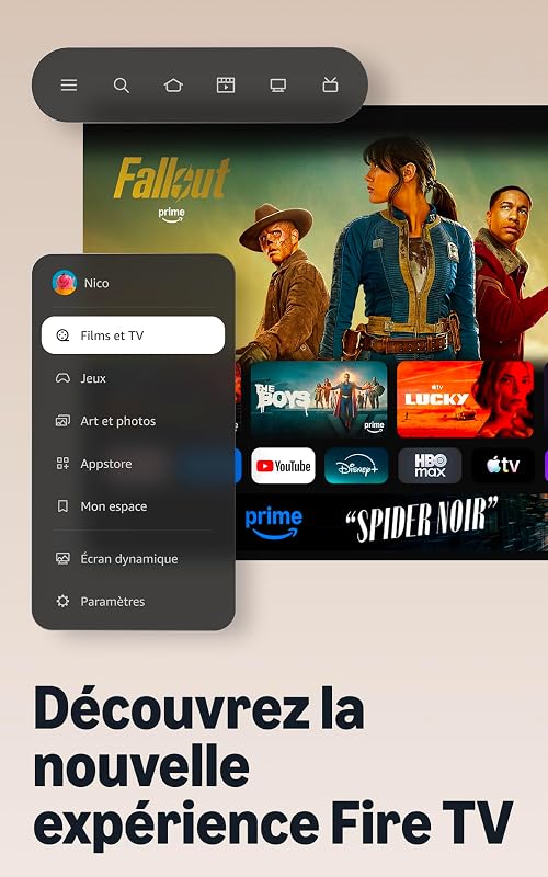Fire TV Stick 4K (nouvelle génération), streaming 4K simple, nouvelle télécommande Fire TV, toutes vos applications au même endroit, TV en direct et gratuite, recherche plus rapide avec Alexa+