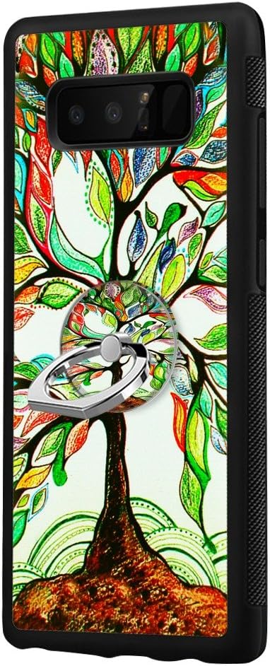 Samsung Galaxy Note 8 Case with Ring Holder Stand Colorful Tree, YC Hongda Series - Ultra Slim Luxury Case Cover With 360 Rotating Ring Grip/Stand Holder/Kickstand For Samsung Galaxy Note 8, black