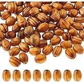 DICOSMETIC 600Pcs Wooden Beads Oval Natural Wood Beads 10x8mm Macrame Beads Large Hole Beads Handmade Crafts Loose Beads Pine Wood Beads for DIY Bracelet Jewelry Making Party Decor
