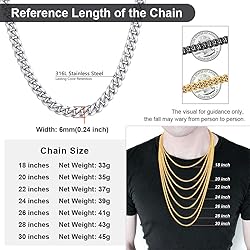 Stainless Steel Necklace for Men 26 inch 6MM Mens