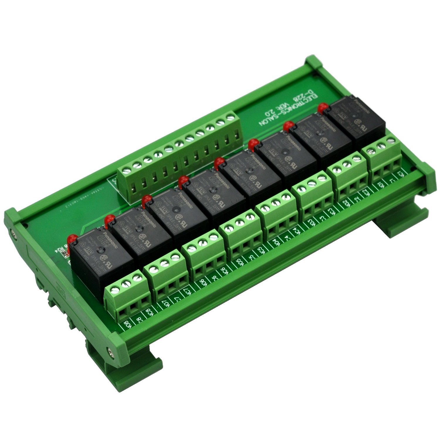 Electronics-Salon DIN Rail Mount 8 SPDT Power Relay