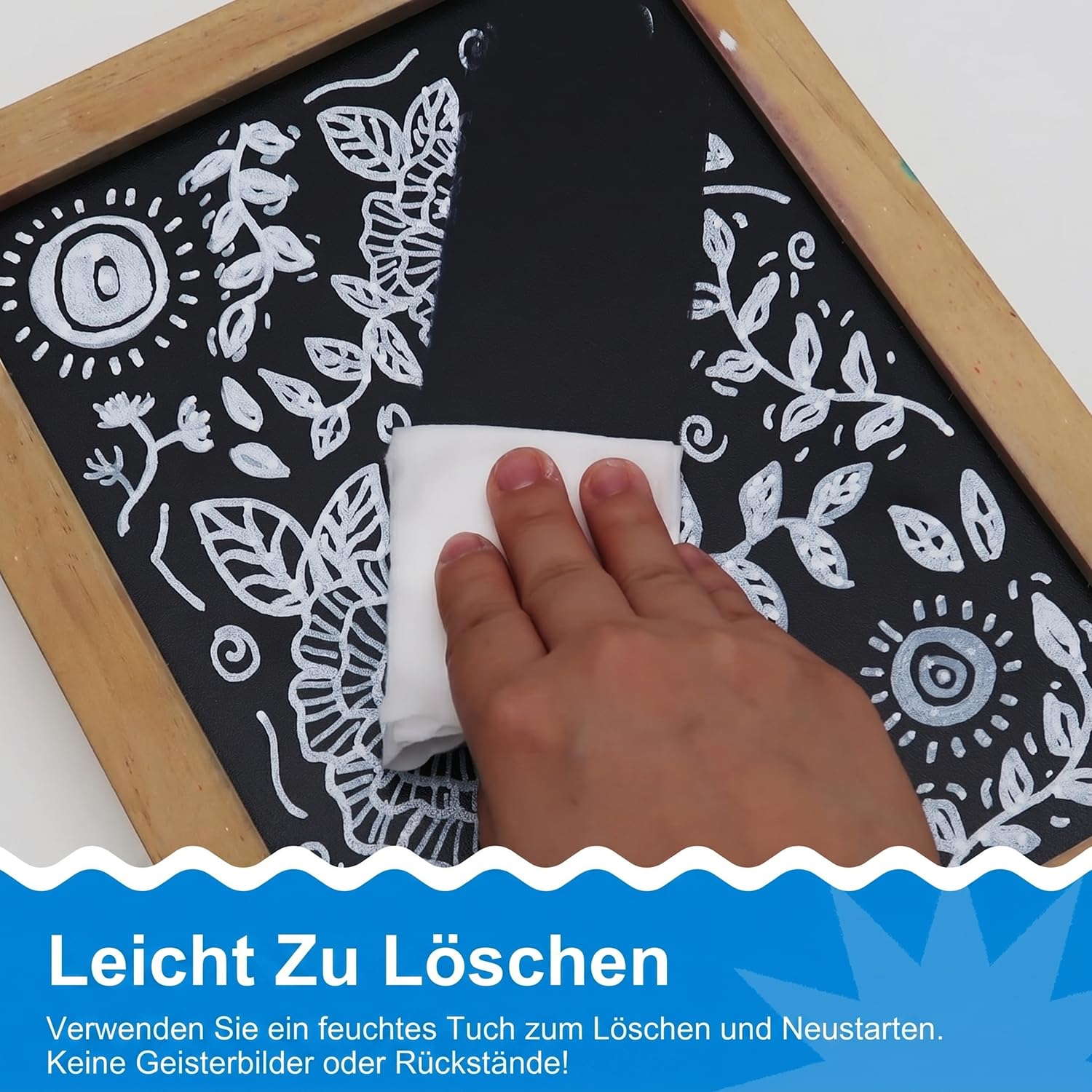 Funcils Kreidestifte - weiß - 6 Kreide Markers Multipack - 1mm, 3mm, 6mm Spitze. Kreidestifte für Fenster, Tafel, Glas und mehr. Geeignet für Erwachsene, Künstler, Lehrer und Kinder. 7