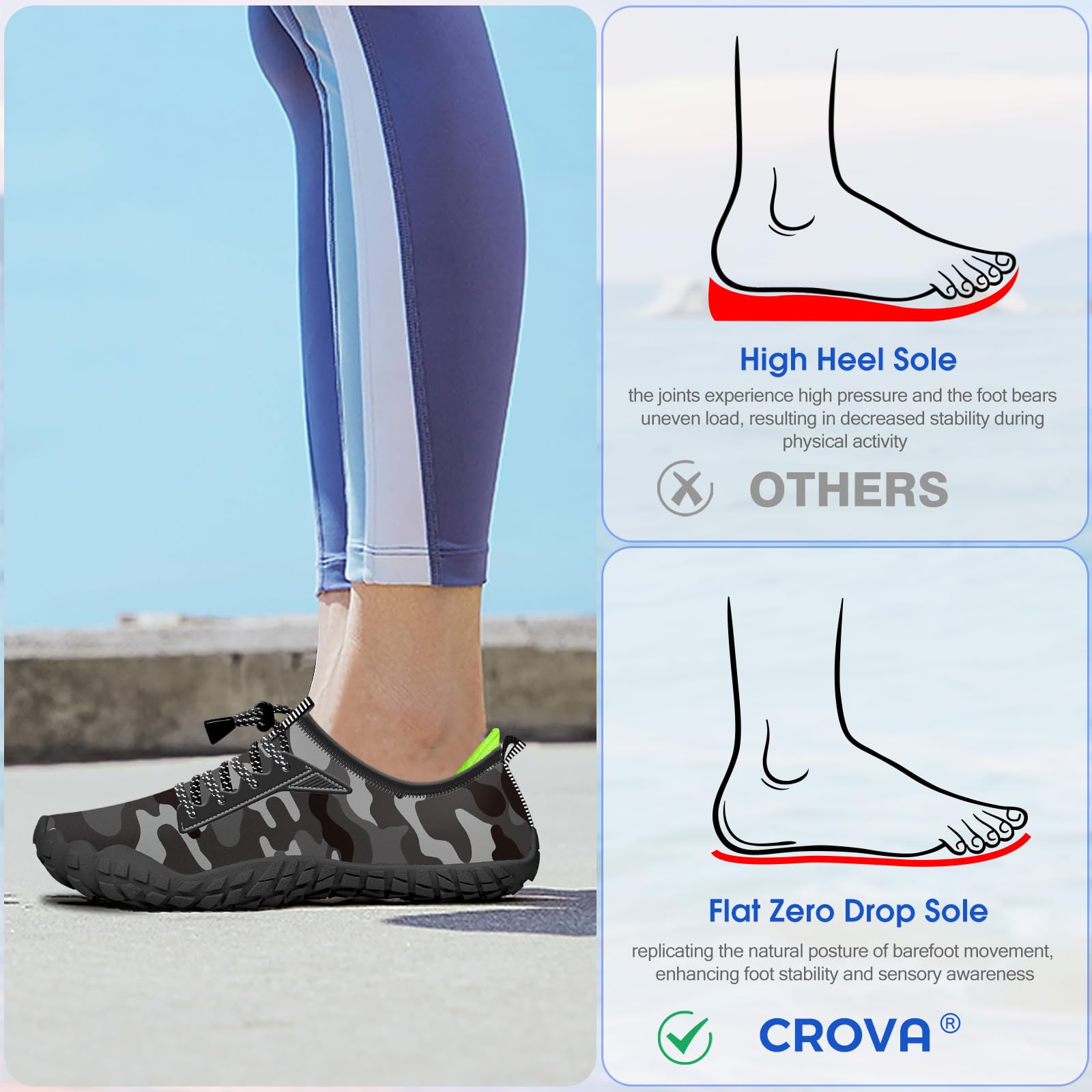 Built-in Heel Grips Water Shoes for Kids Girls Boys Hiking Wide Barefoot Swim Beach Pool Big Kid