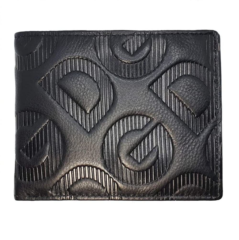 DG Classic Men's Designer Genuine Leather Wallet RFID Blocking Bifold Flip Men Wallets Card Holder ID Window Purse Coin Zipper Pocket with Gift Box