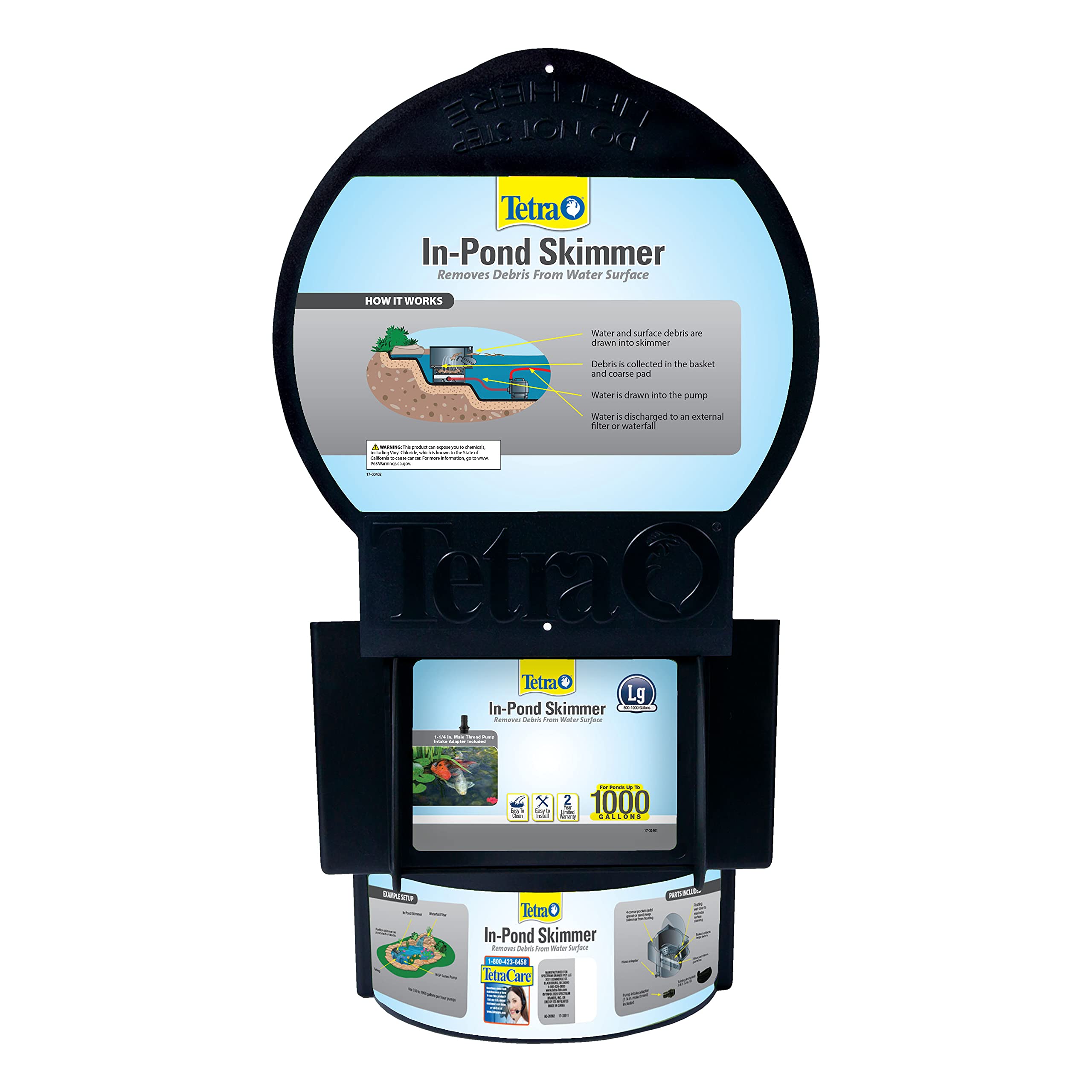 Photo 1 of Tetra Pond In-Pond Skimmer, Skims Pond Debris Before It Sinks, BLACK 13.5 IN