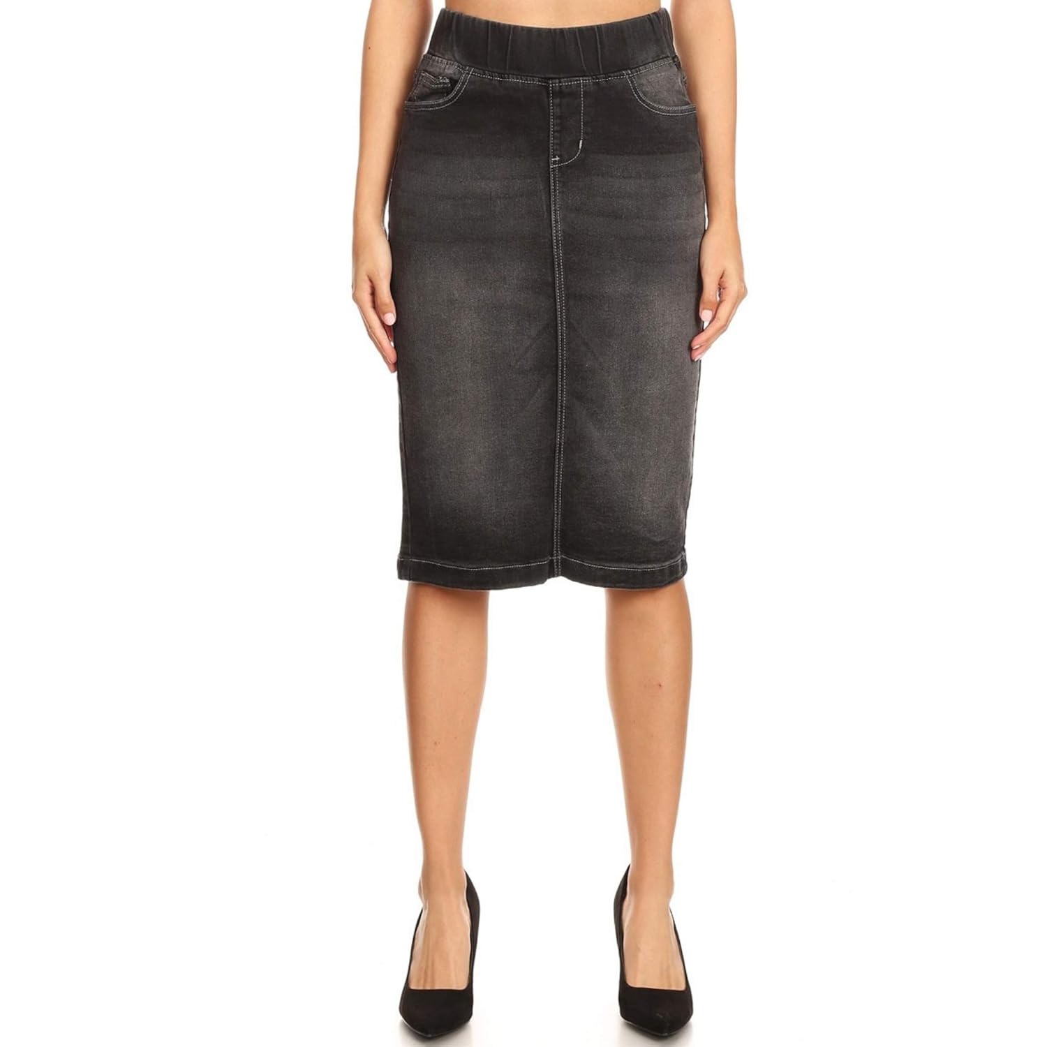 modest knee length jean skirts